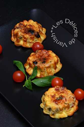 Clafoutis tomates, olives et basilic