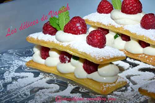 Feuilletés chantilly et framboises