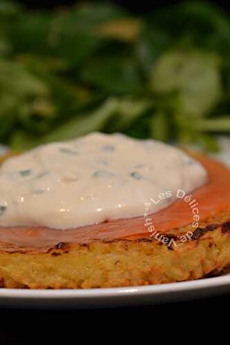 Galettes de pomme de terre à la truite fumée et crème citronnée (Thermomix)