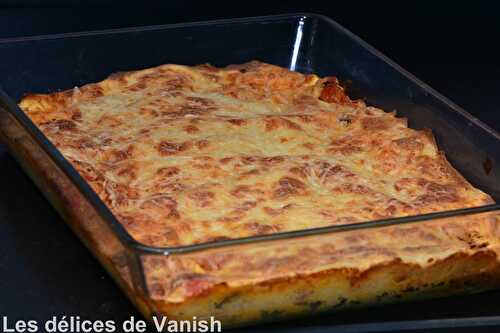 Lasagnes au saumon et champignons de Paris