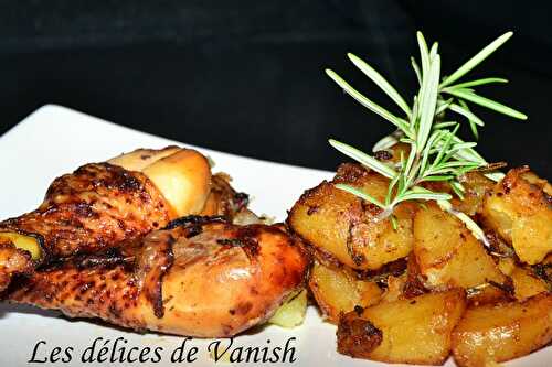 Poulet miel - romarin et pommes de terre fondantes (actifry)