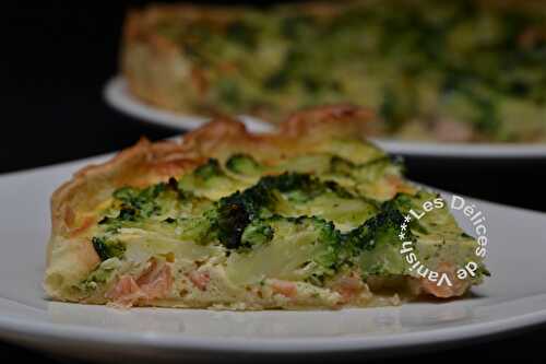 Quiche aux deux saumon et brocolis à la crème de riz