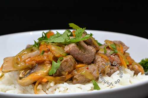 Wok de légumes au boeuf