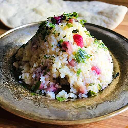 Salade de Grenade, Feta Vegan et Couscous