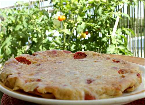 Clafoutis salé au chèvre frais et tomates cerises