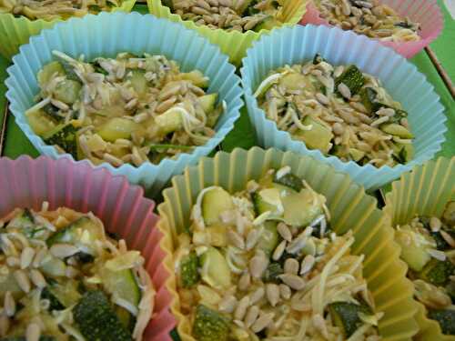 Petits flans de courgette et tournesol