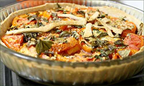 Tarte aux tomates, tapenade, basilic, un petit air de provence