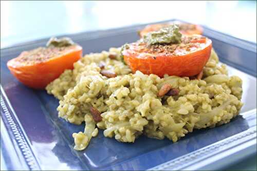 Tomates provençales et risotto au pesto