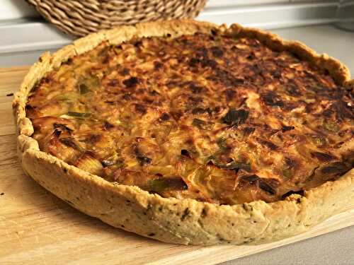 Quiche de salmón y puerro