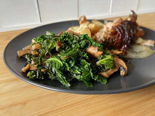 Poelee de chou kale et champignons