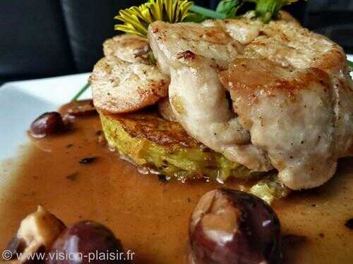 Ris de veau, galettes de pommes de terre et sa sauce au cognac