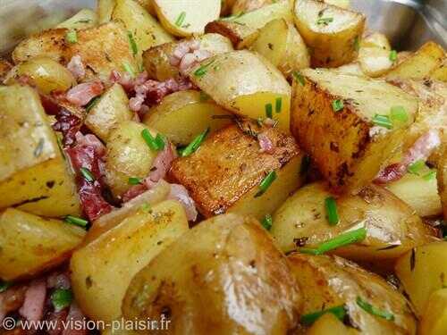 Cuisson à la plancha des pommes de terre nouvelle d'Île de Ré et lardons