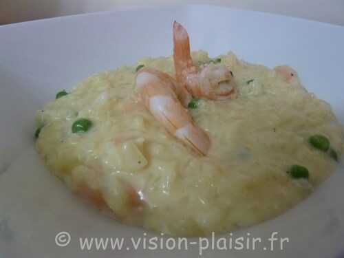 Risotto aux crevettes roses et safran