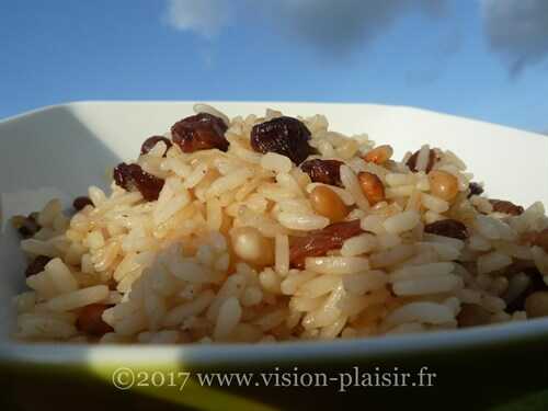 Blog vision-plaisir cuisine Riz aux pignons et raisins secs