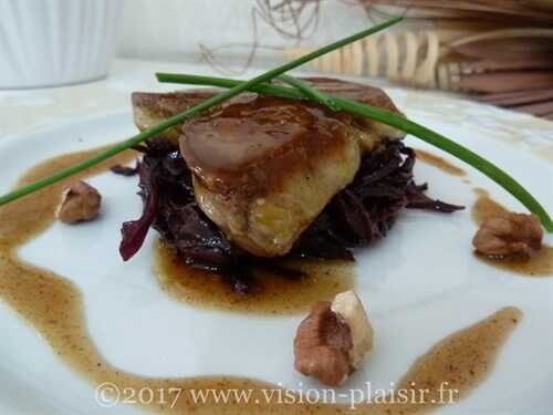 Mon foie gras poêle au chou rouge