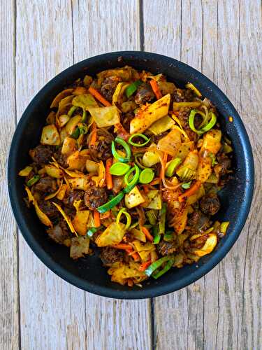 Sundae Bokkeum - Sauté de légume et de saucisse coréenne