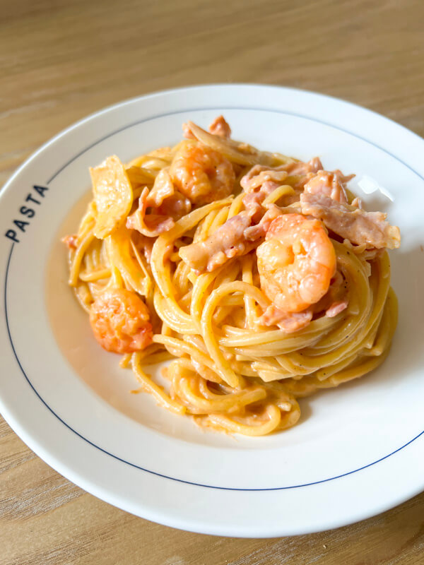 Rose Pasta - Pâtes coréennes rosées crémeuses à la crevette