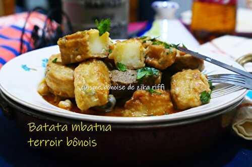 Batata mbatna-Plat de pommes de terre panées à l'agneau en sauce