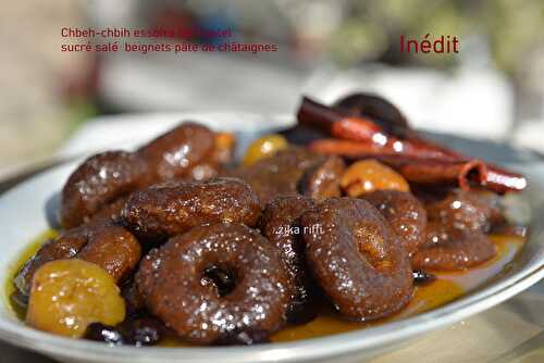 Chbih essofra kastel-Tajine sucré salé beignets pâte de châtaignes-Marrons