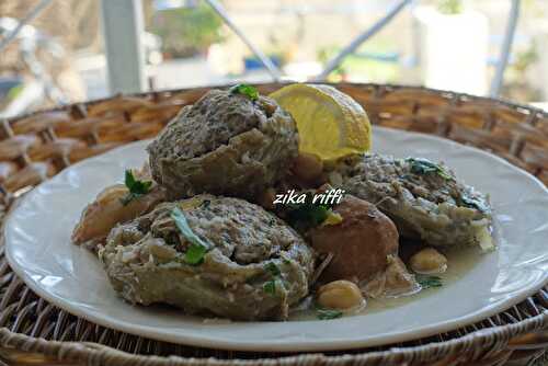 Dolma-Dolmet karnoun, artichauts farcis à la viande, plat algérien, ramadan 2020