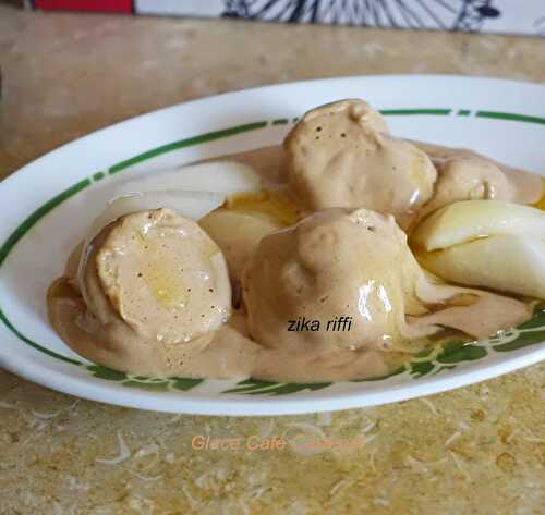 GLACE CAFÉ CARAMEL SANS SORBETIÈRE ET SANS ŒUFS