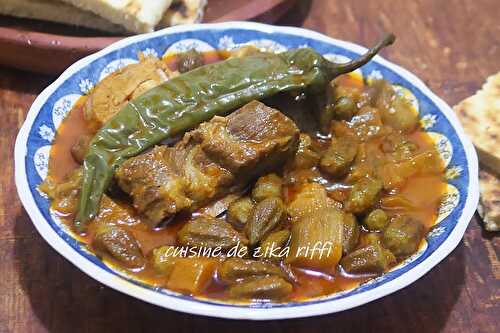 GNAOUIA OU GNAWIA- GOMBOS  A L'AGNEAU ET AUX AUBERGINES- PLAT TYPIQUE DU TERROIR BÔNOIS