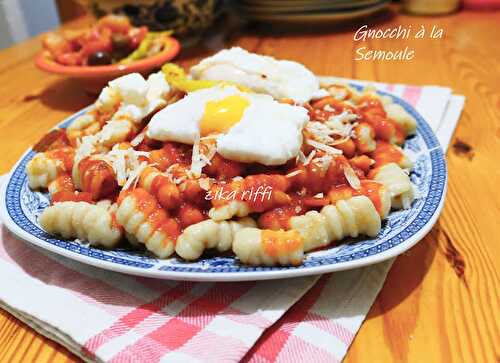 Gnocchi à la semoule, daube et œufs mollets de Guiga