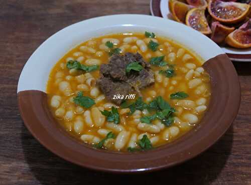 Loubia bayda marka belham ghanmi, haricots blancs à l'agneau pour ramadan