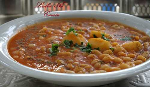 LOUBIA BEL CAMOUN-HARICOTS BLANCS AU CUMIN- PLAT ALGERIEN SANS VIANDE