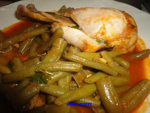 LOUBIA KHADRA MARKA-TAJINE - RAGOÛT D'AGNEAU-POULET AUX HARICOTS VERTS ( 1 )