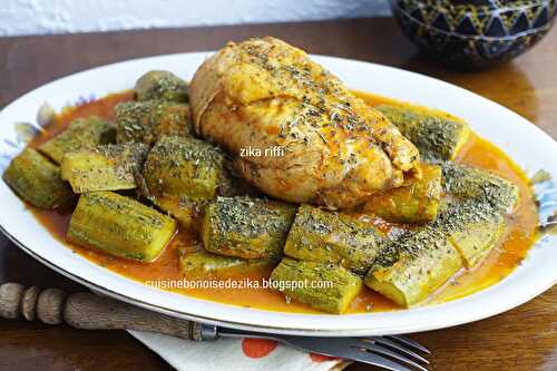 MARKA JRAYWET-MIJOTÉ OU TAJINE DE COURGETTES A LA DINDE DE FERME ET MENTHE SÉCHÉE