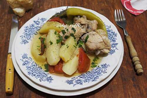 RAGOÛT DE POMMES DE TERRE SAUCE BLANCHE A L'AGNEAU OU POULET - BATATA MARKA BEIDA