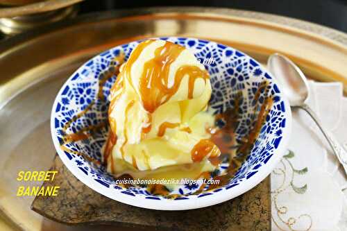 SORBET A LA BANANE AU SAFRAN ET CARAMEL BEURRE SALÉ