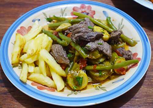 Tajine aiguillettes de veau et légumes frais