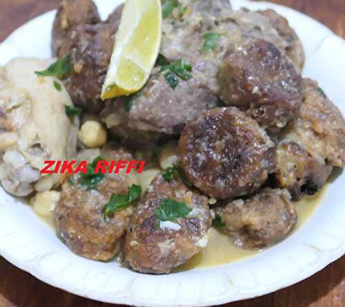 TAJINE D'AGNEAU AUX CROQUETTES D'AUBERGINES- DOLMA BEYDENJEL SAUCE BLANCHE AU VINAIGRE