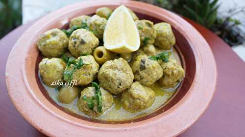 TAJINE DE BOULETTES DE POULET AUX OLIVES - SAUCE SAFRAN