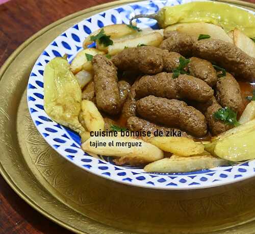 TAJINE EL MERGUEZ TYPIQUE DU TERROIR BÔNOIS- PLAT DE MERGUEZ MAISON EN SAUCE