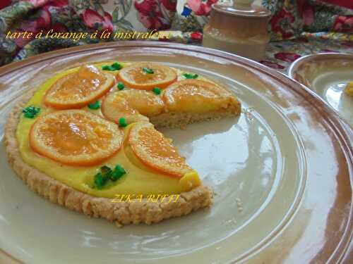 TARTE MISTRALETTE A L'ORANGE ET AUX AMANDES