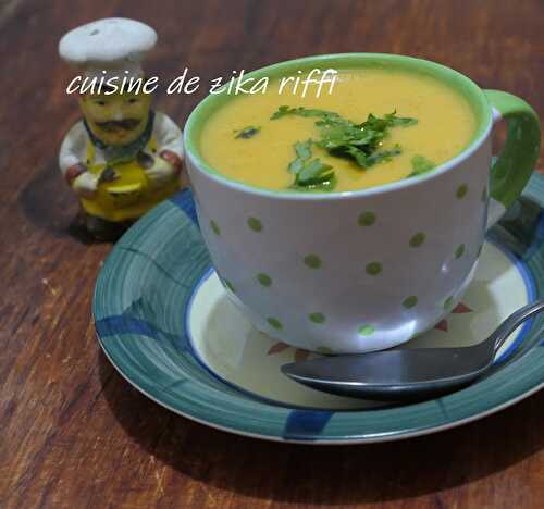 VELOUTÉ DE PATATES DOUCES AU POTIRON- FROMAGE BLANC ET CÉLERI-CORIANDRE 