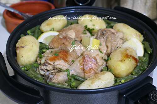 TAJINE DE POULET AUX POMMES DE TERRE ET HARICOTS VERTS  À L'AUTOCUISEUR