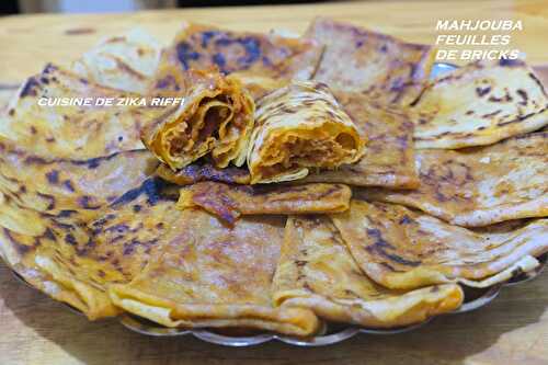 MAHJOUBA EXPRESS AUX FEUILLES DE BRICKS - CRÊPES SALÉES POUR DÉBUTANTS/ RECETTE PERSONNELLE