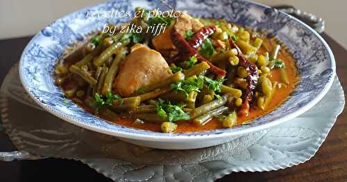 TAJINE DE HARICOTS VERTS À LA POITRINE DE DINDE- LOUBIA KHADRA MARKA SARDOUK EL HIND