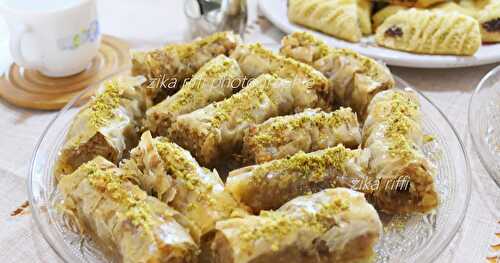 BAKLAWA ROLLS AUX NOIX ET PISTACHES- PÂTISSERIE FACILE