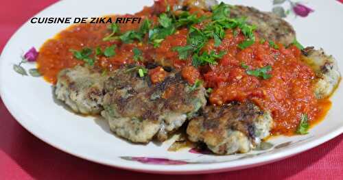 GALETTES DE SARDINES OU KEFTA BEL SERDINA ET SA FONDUE DE TOMATES- TERROIR BÔNOIS