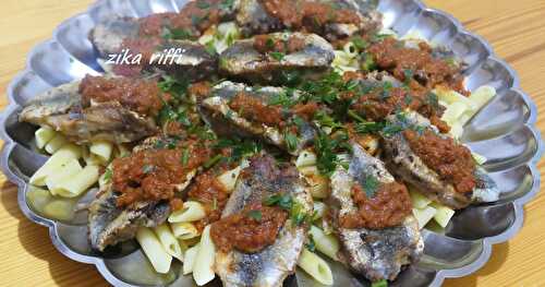 SARDINES FARCIES À LA TEHRISSA ET FRITES AVEC SA FONDUE DE TOMATE 