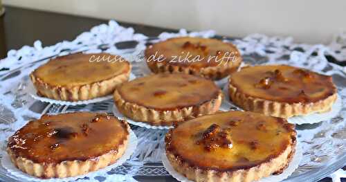 TARTELETTES CRÈME AUX NOIX ET CONFITURE D'ABRICOTS