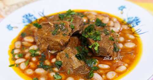 LOUBIA LSANE- TAJINE DE LANGUE DE VEAU AUX HARICOTS BLANCS-TERROIR BÔNOIS