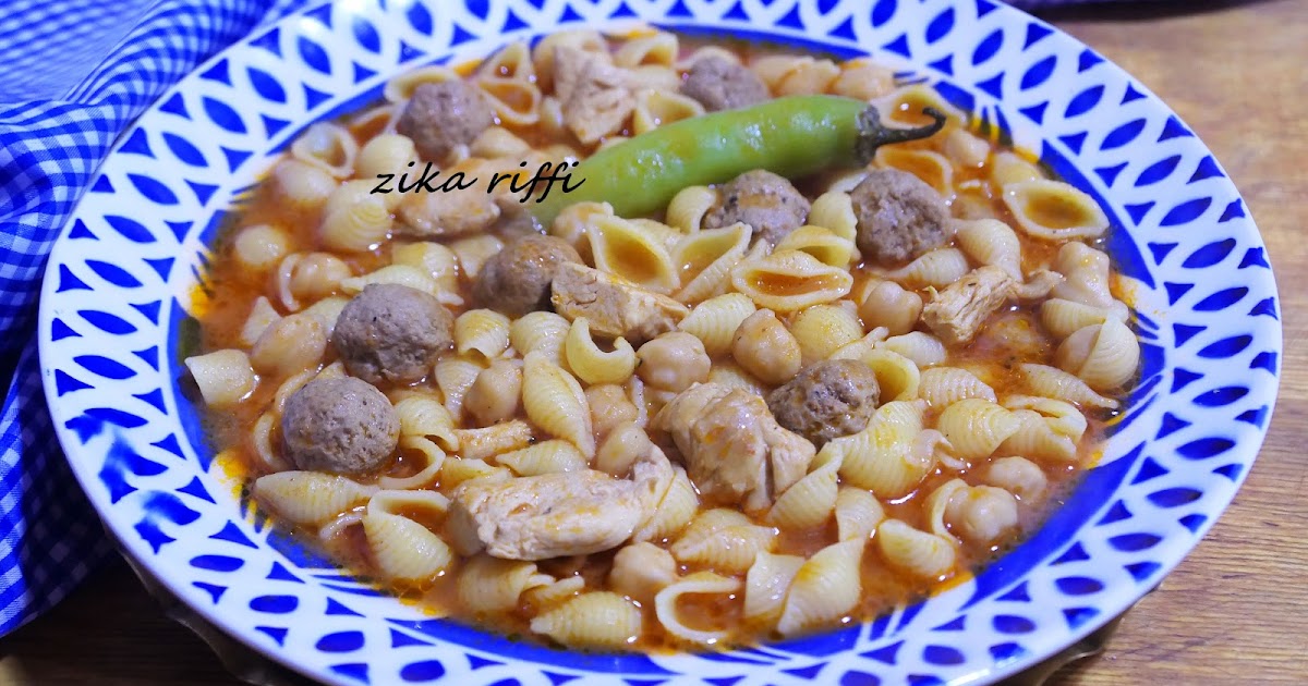 MAKAROUNA JÉRIA- SOUPE DE PÂTES FAÇON GRAND-MÈRE AUX BOULETTES ET POULET