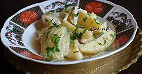 BATATA BAYDA MARKA BEL BESBES- PLAT SANS VIANDE DE POMME DE TERRE AU FENOUIL- SAUCE BLANCHE AU CITRON 