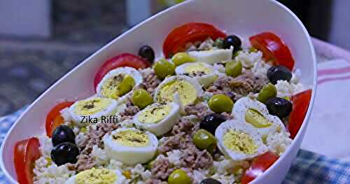 SALADE DE RIZ AU THON- ŒUFS DURS ET LÉGUMES